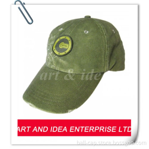 Washed Cap With Torn Visor